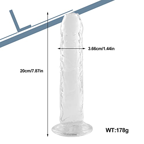 Dildo Transparent,20cm Big Dildo mit Starke Saugnapf,Sexspielzeug für Frauen und Männer – Bild 3