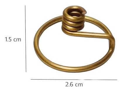 Doorbag Niranjan Kadi Brass Ring Wick Holder for Diya Bati Oil Lamps (Round Shape) for Pooja Deepam Deepak Cotton Samai Kuthu Vilakku Thiri Stand (4)