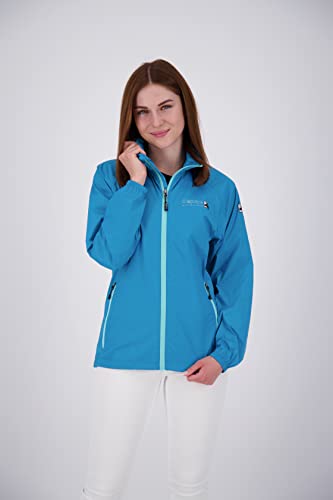 Deproc Active Damen Regenmantel Mit Kapuze Atmungsaktiv Wasserdicht Wetterfest Windbreaker Übergangsjacke Robson Women Regenjacke, Petrol, 42 EU