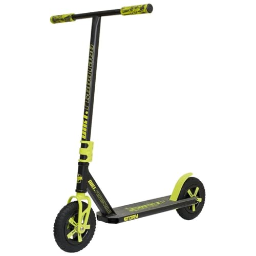 Story Original Stunt Scooter Dirt (limón) | Ruedas inflables de 200 mm | Aluminio 6061 duradero | Construido para durar rodamientos ABEC-9 | Manillar de 360°