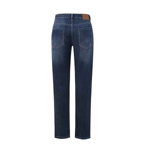 Men's Classic Style Comfortable Elastic Loose Straight Tube 5 Pocket Jeans Clean and Versatile2