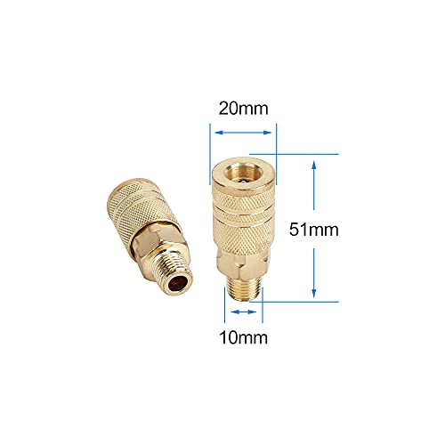 Hynade HY-MPNPT-1402 Air Hose Fittings,1/4 Inch Npt Air Coupler And Plug Kit,13 Pieces Universal Quick Connect Air Fittings,Brass Quick Connect Set thumb #3