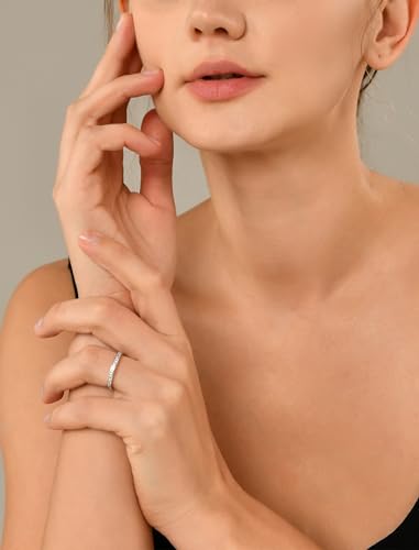 YL Women's Stackable Ring 925 Sterling Silver Eternity Bands Birthstone Stacking Rings2