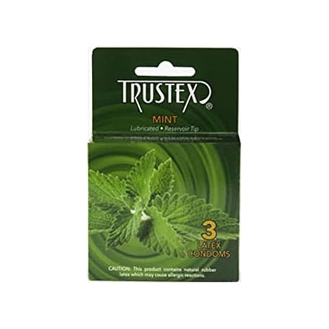 Mint Flavored Lubricated Condoms - 3 Pack - Trustex Cover