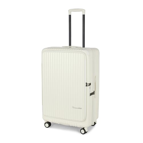 Image of SWISS MILITARY Polycarbonate Summit 360 Rotatable 8 Wheel 70cm Hard Trolley Luggage, Anti Theft Zip, TSA Lock, 15.6 inch Laptop Compartment, Expandable Storage Suitcase & Dust Cover Free Medium White 92L
