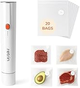 Seladora a vácuo portátil RETRIN para alimentos – Seladora a vácuo portátil para viagens mantém os alimentos frescos 5X Lo...