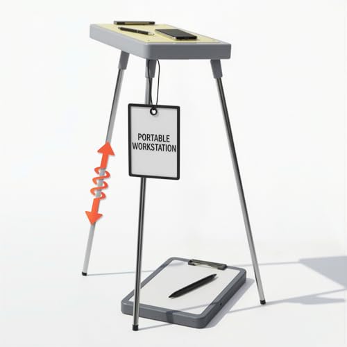 Mantis Self Standing Clipboard - Light Note Taking Clip Board with Retractable Legs, Letter/ A4 Size, for Contractor, Teacher, Nurses