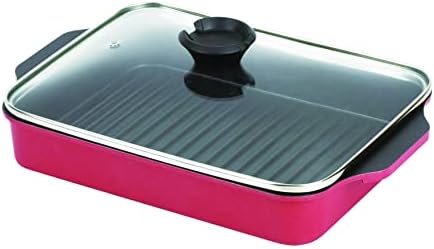 パール金属 グリルパン 27×21cm 角型 ガラス蓋付 ふっ素加工 IH対応 オーブン対応 お手入れ簡単 ステイドリーム HB-5991