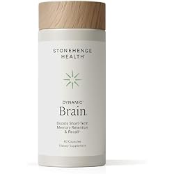 Stonehenge Health Dynamic Brain – BacoMind® Bacopa Nootropic Formula – Memory, Recall & Retention, Phosphatidylserine, Huperzine A, DHA & Choline – 40 Brain-Boosting Ingredients – Non-GMO, 60 Caps