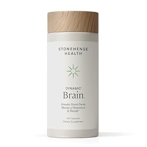 Stonehenge Health Dynamic Brain – BacoMind® Bacopa Monnieri Nootropic – Memory, Recall & Retention – 40 Brain-Boosting Ingredients – Phosphatidylserine, Huperzine A, DHA & Choline – Non-GMO, 60 Caps