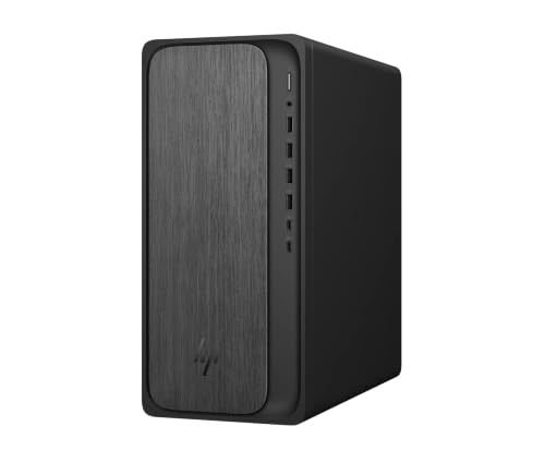 Image of HP OmniDesk Desktop, Tower Computer with NVIDIA GeForce RTX 3050 Dedicated Graphics, AMD Ryzen 7 8700G, 16GB DDR5 RAM 512GB SSD, Windows 11 Pro, Wireless Keyboard & Mouse, Docking Station, Gray Wood