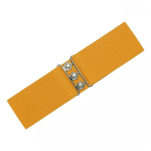 misppro Women Elastic Waist Belt with Buckle Orange Dress Belt for Party Commuting 25.59x2.95 inch3