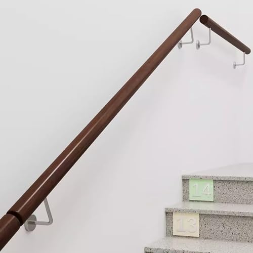 Rambarde d'escalier intérieure en noyer avec support inox réglable - 3