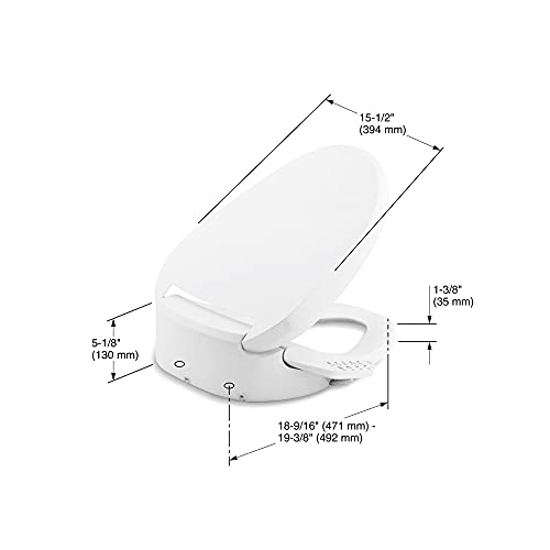 KOHLER K-8298-96 C3 155 Elongated Warm Water Bidet Toilet Seat, Biscuit with Quiet-Close Lid and Seat, Automatic Deodorization, Self-Cleaning Wand, Adjustable Water Pressure, Nightlight, Heated Seat KOHLER K-8298-96 C3 155 Elongated Warm Water Bidet Toilet Seat, Biscuit with Quiet-Close Lid and Seat, Automatic Deodorization, Self-Cleaning Wand, Adjustable Water Pressure, Nightlight, Heated Seat