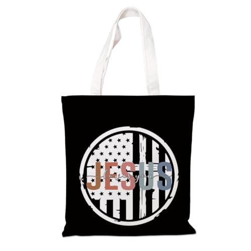Bolsas de lona cristãs – Jesus Love You, bolsa de lona religiosa para mulheres, bolsa de igreja para escola dominical, presentes de acampamento de igreja, sacolas de algodão para trabalho, compras