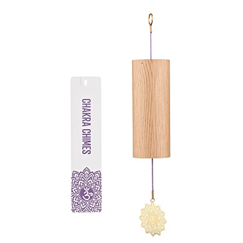 Chakra Chimes Natural Bamboo Wind Chimes Meditation Chord Windchime Wind Bell for Home Decoration Zen Mindfulness Crown Chakra