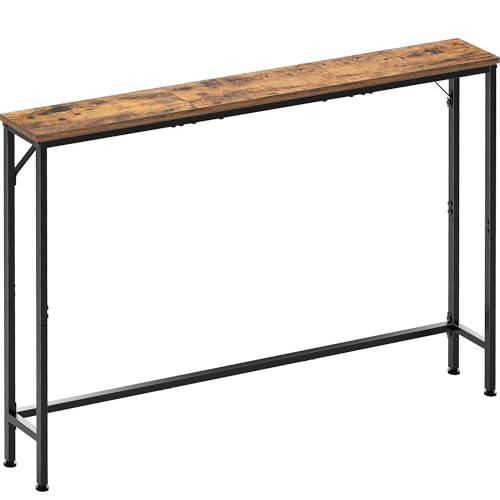 Table Console 120 cm, Table Longue D'entrée étroite Montage Facile pour Derrière Le Canapé Fine,Entrée, Salon, Hall, Couloir et Bureau (Vintage)