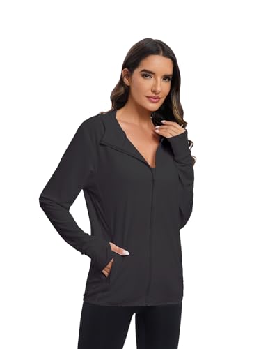 Women's Sun Protection Jacket UPF 50+ Full Zipper Long Sleeve UV Hoodie Shirts Outdoor Athletic Jacket with Pocket2