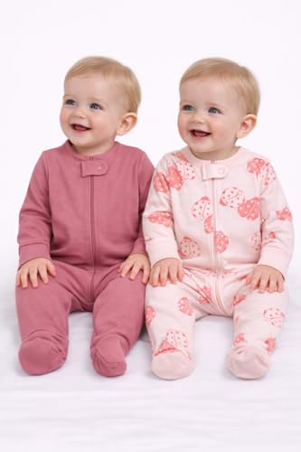 Image of TuddyBuddy Baby Girl's Cotton Printed Full Sleeves Sleepsuit /Footed Rompers for Baby Girl