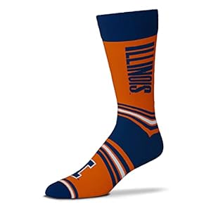 For Bare Feet NCAA Illinois Fighting Illini Unisex Go Team Dress Sock Team Color OSFM
