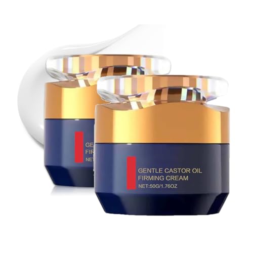 Crema reafirmante de aceite de ricino, crema antiarrugas con polipéptidos, reduce las líneas finas, no graso, crema hidratante de larga duración para reafirmar la piel, alisa la piel seca, 200 g (2