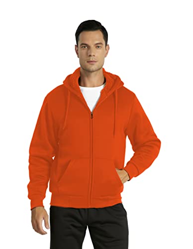 Swisswell Hoodies For Men Fashion Hoodies & Sweatshirts Oversized Zip Up Hoodie Full-Zip Hooded Fleece Sweatshirt Safety Orange M #TOP2