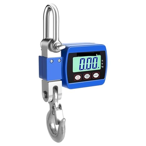 Balanza colgante, Báscula digital de 500 kg, báscula de grúa, báscula electrónica, báscula de gancho for trabajo pesado(Blauw)