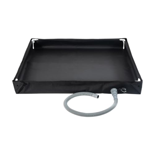 Mdlhcm 屋外シャワーパン 入浴ベースフロア 折りたたみ式シャワーベース付き ポータブルシャワーパン ビーチ入浴ベース プライバシー保護 排水ホース付き キャンプ、旅行、RVバックパッキング用 排水管を備えた折りたたみ可能なシャワーベース 80x80x