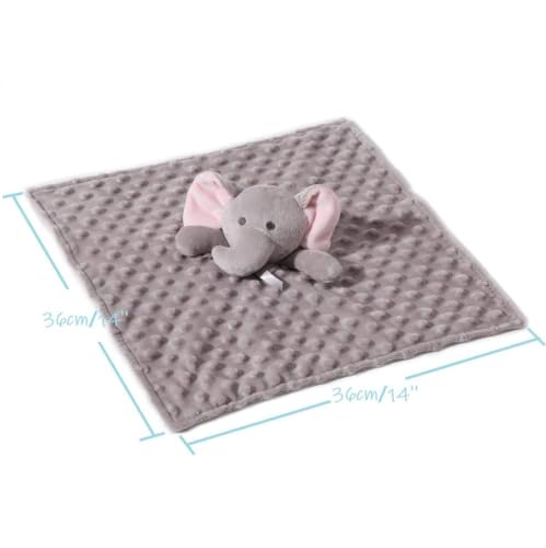Image of CREVENT Cozy Plush Baby Security Blanket, Loveys for Baby Girls and Boys, Birthday (Elephant +Cow)