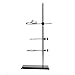 Laboratory Retort Support Stand for Titration Extraction - XMWangzi, with a Burette Clamp and 2 Flask Ring Clamps, Used in Chemistry or Physics Lab (RodLength 20'')