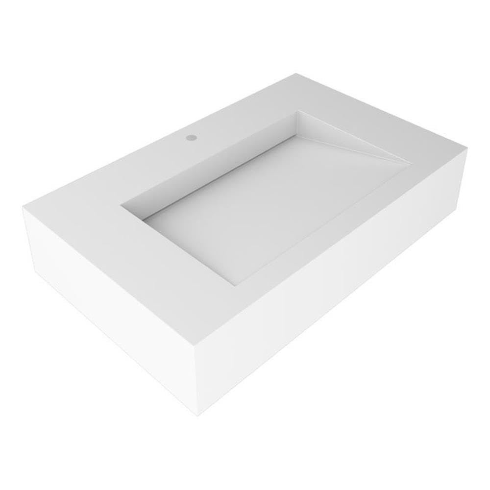 Castello USA Inc Pyramid 30" Solid Surface Manmade Stone Bathroom Sink in White