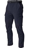 Men's Cargo Work Hiking Pants Lightweight Water Resistant Quick Dry Fishing Travel Camping Outdoor Breathable Multi Pockets Navy L
