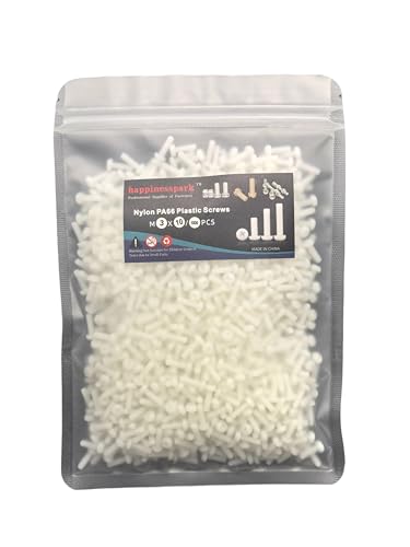 Nylon PA66 White Color Plastic Metric Phillips Pan Head Screws M3x10/1000PCS