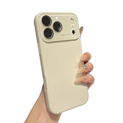 Protection d'objectif iPhone 17 Pro Max antichoc en silicone liquide blanc