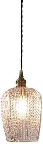 Lampe de plafond en verre E27 avec cordon réglable en acier inoxydable