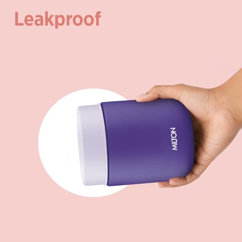 Image of Milton Grab N Go 450 Thermosteel Vacuum Insulated Food Jar|Hot & Cold Thermal Flask|Double Walled|Leak Proof|Ideal for carrying Soup, Khichdi, Sweet Corn to Office, School & Travelling, 410 ml, Purple