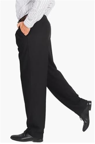 Casual Men Pants Men's Dress Pants Flat Front Loose Pants Lightweight Trousers Business Party Wedding3