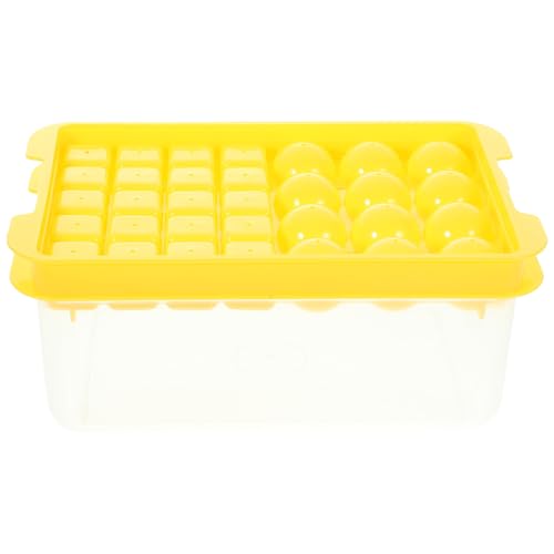 Set de 2 moldes de silicona para hielo amarillos miniatura 1