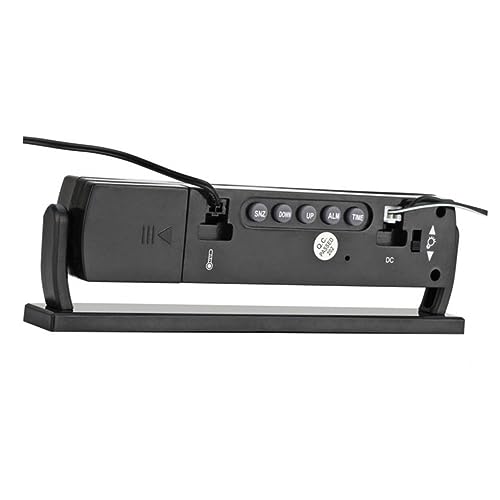 Unomor Blue Backlight Vehicle Thermometer with Hour Clock Indoor Outdoor LCD Display for Accurate Temperature Monitoring to Degrees Celsius Fahrenheit Alarm Function