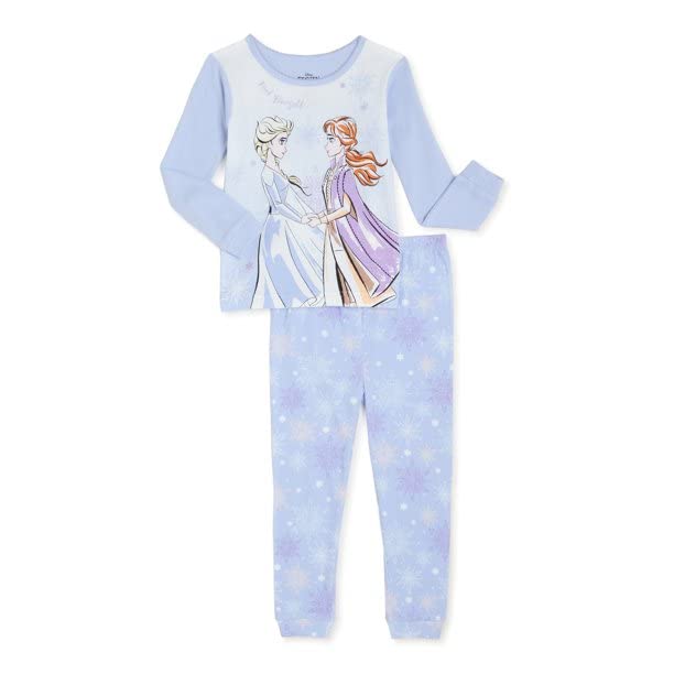 Frozen 2 Toddler Girls Anna and Elsa Cotton Sleepwear Two Piece 4T Purple