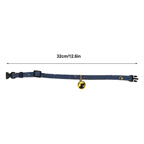 Coleira ajustável para gato Cowboy Bell (Azul Ouro Bell M)