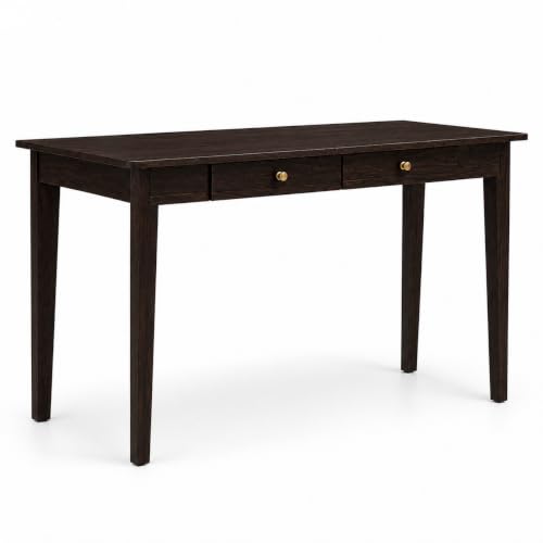 Image of Solid Sheesham Wood 4 Seater Dining Table Set with 2 Drawers & Cushioned Back Chairs | 45 x 32 x 30 Inch Wooden Dining Table for Dining Room, Kitchen & Home