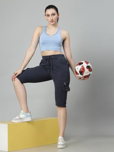 Image of UZARUS Womens Cargo Capri Shorts with 9 Pockets