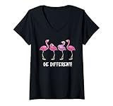 Photo Gallery donna be different - fenicottero con scritta "vogel - dolci fenicottero" maglietta con collo a v Photo Gallery donna be different - fenicottero con scritta "vogel - dolci fenicottero" maglietta con collo a v