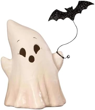 Bethany Lowe Luminary Boo with Bat Paper Figurine Tl5356 Ghost Vintage-Looking 6.75In (1Pc) image 5