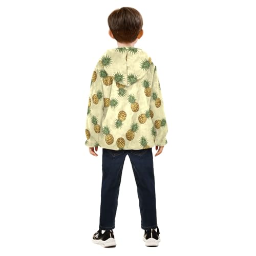 CHIFIGNO Golden Pineapples Yellow Toddler Boy Zip up Hoodie Fleece Outerwear Jackets for Fall Winter 3T4