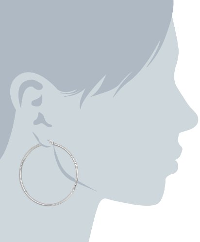 Image of Amazon Essentials Stainless Steel Rounded Tube Hoop Earrings (50mm), (previously Amazon Collection)