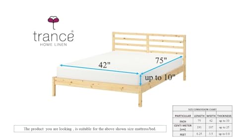 Image of Trance Cotton Feel Terry Ultra Soft Waterproof Mattress Protector | Breathable - Hypoallergenic Mattresses Cover (75x42 inch | 6.25x3.5 feet, Grey - Pack of 1)