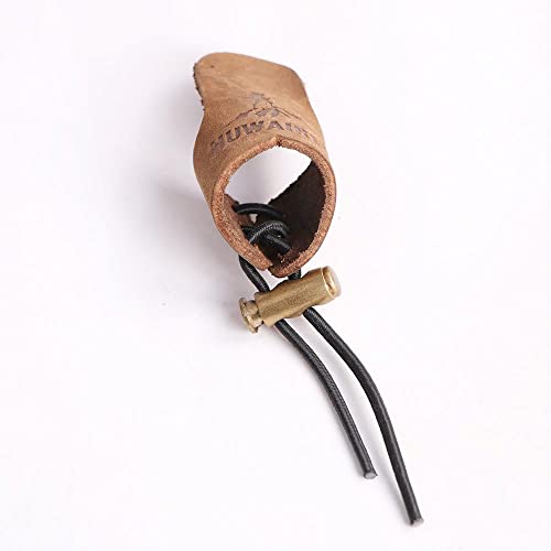 ブラウンレザー アーチェリー ハンティング シューティング 親指 指 プロテクター ガード