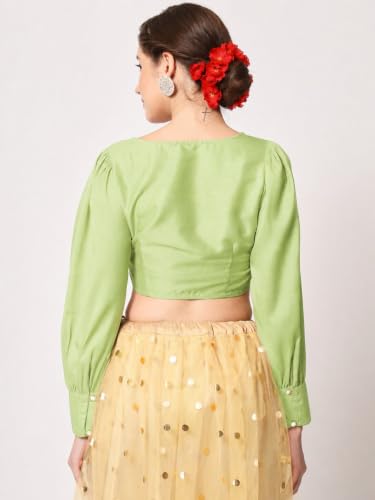 Image of studio rasa Chroma Button Down Shirt Style Crop Top for Women Girls Casual Party
